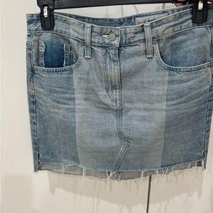 AG Adriano Goldschmied Light Blue Denim Mini Skirt